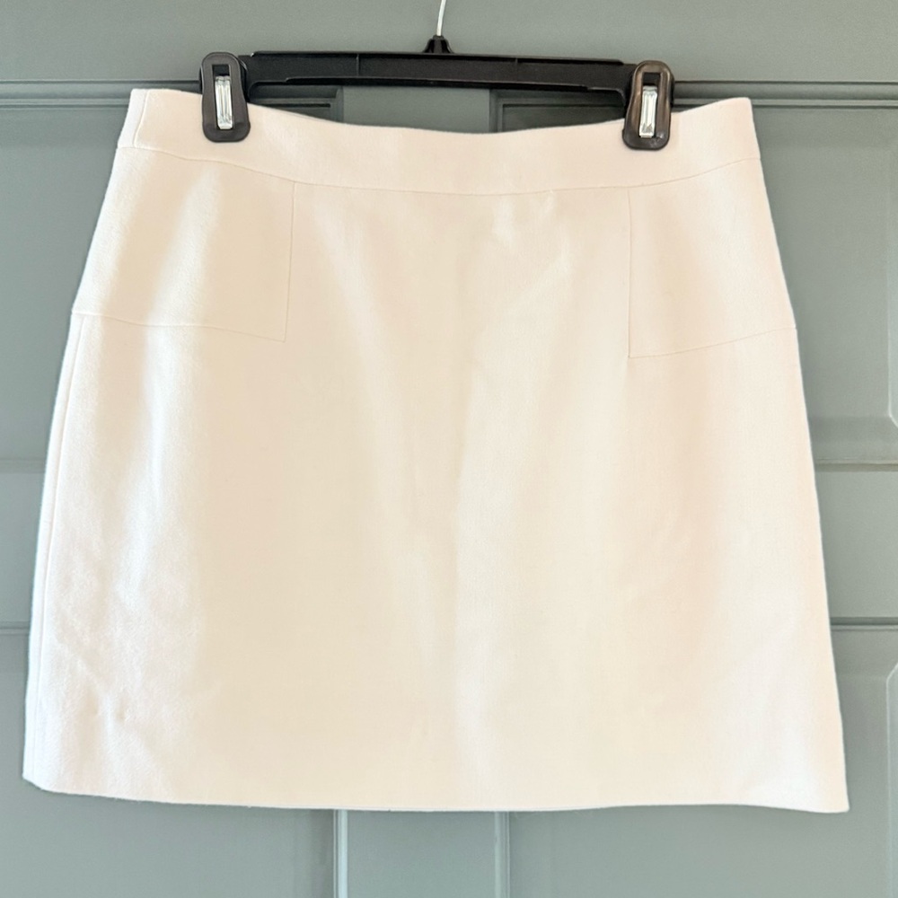 J. Crew Factory Wool Cream Mini Skirt